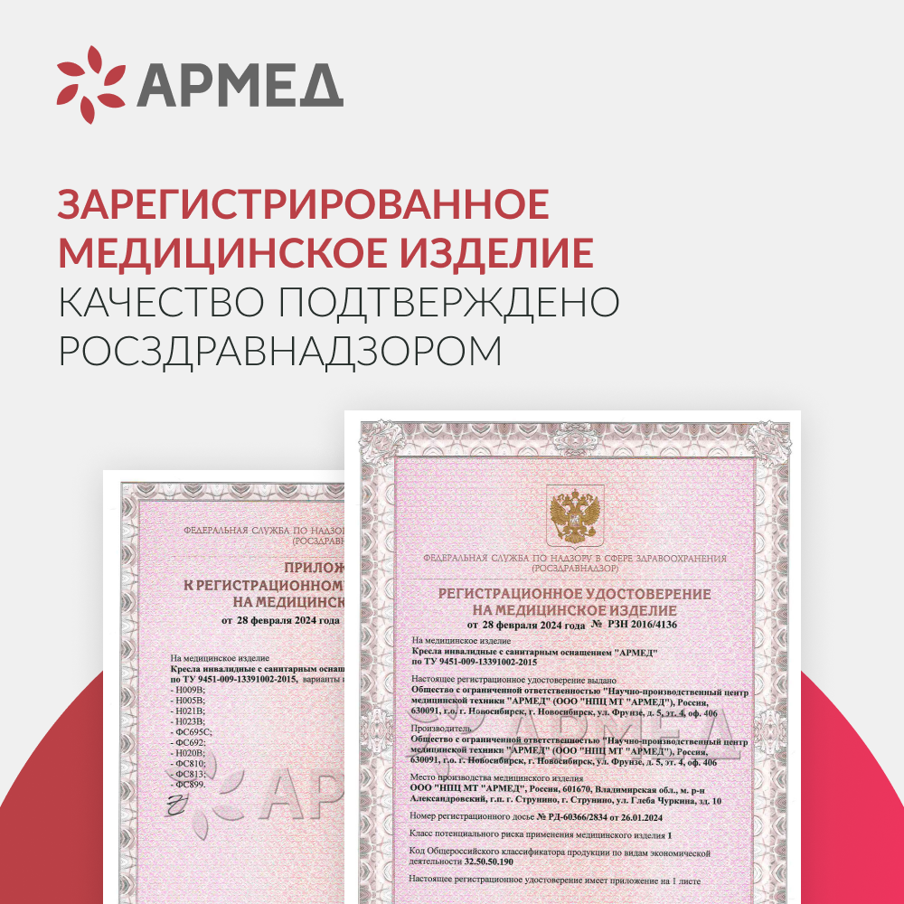 Кресло-туалет для инвалидов Армед ФС810 